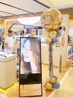 เสาลูกโป่ง เปิดร้าน ลูกโป่งยาง ขนาด 36" สีทองอ่อนโครเมี่ยม 1 เสา พร้อมตกแต่ง สามารถเปลี่ยนสีลูกโป่ง/เปลี่ยนข้อความได้