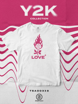 เสื้อยืด พิมพ์ลาย Love Y2K Collection สีขาว รหัส TSA00338 #เสื้อ #เสื้อยืด