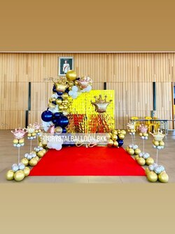 Organic Backdrop Grand Opening Theme Party (ไม่รวมฉาก) พร้อม ฟอยล์มงกุฎเล็ก ตั้งฐาน 6 ชิ้น,ม่านฟอยล์สี่เหลี่ยม 2 ชิ้น พร้อมตกแต่ง ราคาโทรสอบถาม สามารถเปลี่ยนสีลูกโป่ง/เปลี่ยนฟอยล์ตกแต่งได้