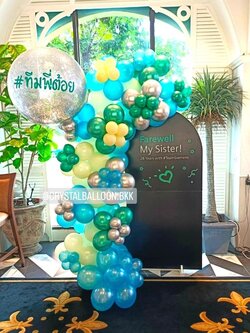 Organic Backdrop Farewell ฉาก U คว่ำ (ฉากทำสี) ขนาด กว้าง 1 เมตร สูง 180 ซม. พร้อมตกแต่ง สามารถเปลี่ยนสีลูกโป่ง/เปลี่ยนข้อความ/เปลี่ยนสี-ฉากได้