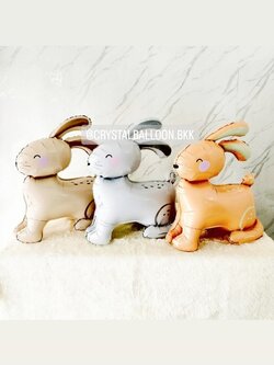 ลูกโป่ง วันเกิดเด็ก ฟอยล์กระต่าย ตั้งพื้น 3 สี พร้อมตกแต่ง สามารถเปลี่ยน-ฟอยล์ตกแต่งได้