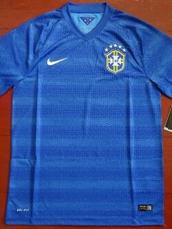 เสื้อฟุตบอล ทีมชาติบราซิล ชุดเยือน ชุดลุยศึกฟุตบอลโลก 2014 ใหม่ M-Size / BRAZIL Football Shirt Away Kit World Cup 2014 Jersey NEW M-Size