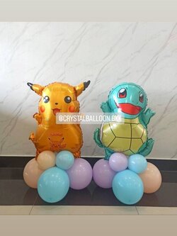 ลูกโป่งฟอยล์ตกแต่ง วันเกิดเด็ก ฟอยล์ปิกาจู ตั้งฐาน 1 ชิ้น พร้อม ฟอยล์เต่า ตั้งฐาน 1 ชิ้น พร้อมตกแต่ง สามารถเปลี่ยนสีลูกโป่ง/เปลี่ยนฟอยล์ตกแต่งได้