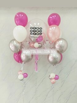 ลูกโป่ง เปิดงาน Bubble USA 24" 1 ลูก Theme สีชมพู 1 พร้อม ช่อลูกโป่ง ช่อ 7 ลูก 2 ช่อ พร้อมตกแต่ง สามารถเปลี่ยนสีลูกโป่ง/เปลี่ยนข้อความได้