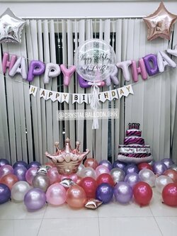 ลูกโป่ง วันเกิด Bubble ขนาด 24" พร้อม ฟอยล์ตัวอักษร,ป้ายธง Happy Birthday,ลูกโป่งโปรยพื้น 40 ลูก,ฟอยล์ดาว ขนาด 10"/24",ฟอยล์ตกแต่งตั้งฐาน 1 ชิ้น พร้อม ฟอยล์เค้กใหญ่ 1 ชิ้น พร้อมตกเเต่ง สามารถเปลี่ยนสีลูกโป่ง/เปลี่ยนข้อความได้