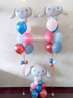 ลูกโป่ง วันเกิดเด็ก ช่อลูกโป่งฟอยล์Sanrio ช่อ 7 ลูก 2 ช่อ พร้อม ฟอยล์Sanrio ตั้งฐาน 1 ชิ้น Theme ชมพู - ฟ้า พร้อมตกแต่ง สามารถเปลี่ยนสีลูกโป่ง/เปลี่ยนข้อความ/เปลี่ยนสี-ฟอยล์ตัวเลข/เปลี่ยนฟอยล์ตกแต่งได้