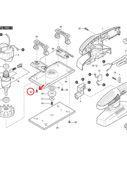 สกรู เครื่องขัดกระดาษทรายระบบสั่นสะเทือน BOSCH GSS2300 #33 Pn.1619PA7651 (แท้)##