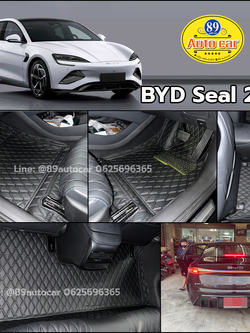 พรมปูพื้นรถยนต์ BYD Seal (บีวายดี ซีล) ปูพรมVVIP สีดำด้ายดำ ในห้องโดยสาร