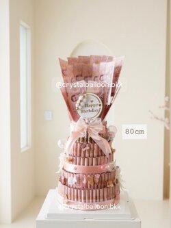 เค้กเงินสำหรับโอกาศพิเศษ , สูง 5 ชั้น , ( ราคาไม่รวม เงิน ) , สามารถปรับเปลี่ยนรูปแบบหรือจำนวลเงินที่ต้องการใส่ได้ , สามารถเปลี่ยนสีตามธีมที่ต้องการได้