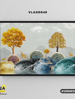 ภาพตกแต่งบ้านสำเร็จรูป Golden Deer Collection Deer In Heaven รหัส VLA00049 #GoldenDeer #SIRIMONGKOL #ภาพมงคล #SOdACollction