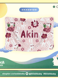 ผ้าห่มเด็ก ใส่ชื่อได้ Rabbit Cuties Collection รหัส CKA00120 #SOdAbaby #RabbitCutiesCollection