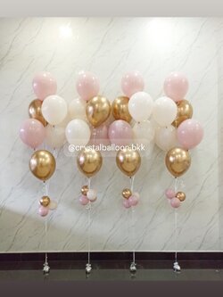 ลูกโป่ง วันเกิด ช่อลูกโป่ง ช่อ 6 ลูก 4 ช่อ พร้อมตกแต่ง สามารถเปลี่ยนสีลูกโป่ง/เปลี่ยนข้อความได้