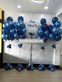 ลูกโป่ง อำลา Bubble 36" กลิตเตอร์ขาว พร้อม ช่อลูกโป่งสีโครเมี่ยม ช่อ 10 ลูก 4 ช่อ พร้อมตกแต่ง สามารถเปลี่ยนสีลูกโป่ง/เปลี่ยนข้อความ/เปลี่ยนขนาดได้