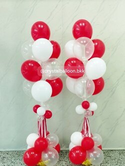 เสาช่อลูกโป่ง เปิดงาน เสาช่อลูกโป่ง ช่อ 10 ลูก 2 เสา พร้อมตกแต่ง สามารถเปลี่ยนสีลูกโป่งได้