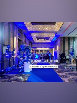 Organic Backdrop Theme ฟ้า-น้ำเงิน พร้อมตกแต่ง ราคาโทรสอบถาม สามารถเปลี่ยนสีลูกโป่ง/เปลี่ยนฟอยล์ตกแต่งได้