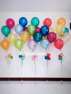 ลูกโป่ง วันเกิด ช่อลูกโป่ง ช่อ 6 ลูก 5 ช่อ พร้อมตกแต่ง สามารถเปลี่ยนสีลูกโป่งได้