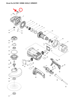 PIN CAP หินเจียร Makita GA7060, GA9060 [#1] Pn.456247-8 (แท้) ##