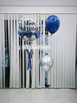 ลูกโป่ง วันเกิด Bubble USA ขนาด 24" พร้อม ช่อลูกโป่ง ช่อ 3 ลูก 1 ช่อ,ลูกโป่งใส ใส่กลิตเตอร์ พร้อมตกเเต่ง สามารถเปลี่ยนสีลูกโป่ง/เปลี่ยนข้อความ/เปลี่ยนขนาดได้