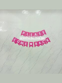 ป้ายธง ติดผนัง ป้ายธง สีชมพูเข้ม 15 ตัวอักษร พร้อมตกแต่ง สามารถเปลี่ยนสี-ป้ายธง/เปลี่ยนข้อความได้