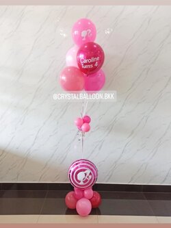ลูกโป่ง วันเกิดเด็ก Theme Barbie ช่อลูกโป่ง ช่อ 5 ลูก 1 ช่อ พร้อม ฟอยล์Barbie ตั้งฐาน 1 ชิ้น พร้อมตกแต่ง สามารถเปลี่ยนสีลูกโป่ง/เปลี่ยนข้อความ/เปลี่ยนฟอยล์ตกแต่งได้