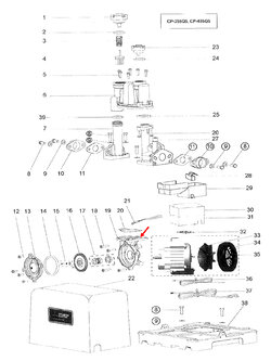 หัวปั๊ม ปั๊มน้ำ มิตซู CP-255 #19 Pn.H03602P01 (แท้-สั่ง)