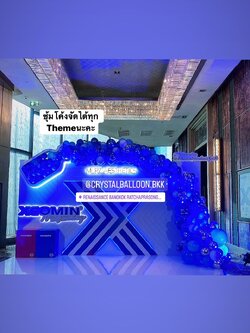 Organic Backdrop Theme ฟ้า-น้ำเงิน พร้อมตกแต่ง ราคาโทรสอบถาม สามารถเปลี่ยนสีลูกโป่ง/เปลี่ยนฟอยล์ตกแต่งได้