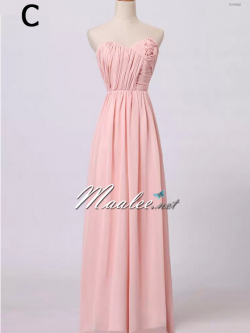 พร้อมเช่า ชุดราตรียาว สีชมพูอ่อน ชุดเพื่อนเจ้าสาว Pink-002C