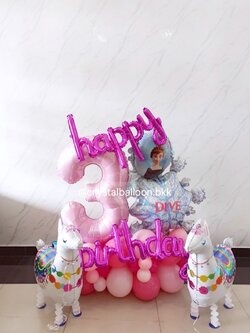ลูกโป่ง วันเกิดเด็ก ฟอยล์ตัวเลข ขนาด 40" ตั้งฐาน 1 ชิ้น , ฟอยล์ Happy Birthday , ฟอยล์เกล็ดน้ำแข็ง , ฟอยล์กระจก Frozen เล็ก พร้อม ฟอยล์ลากจูง อัลปาก้า 2 ชื้น พร้อมตกแต่ง สามารถเปลี่ยนสีลูกโป่ง/เปลี่ยนสี-ฟอยล์ตัวเลข/เปลี่ยนฟอยล์ตกแต่งได้