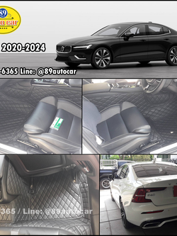 พรมรถยนต์ Volvo S60 ปี 2020-2024 ปูพรม6D สีดำด้ายดำ 3 ชิ้น ในห้องโดยสาร