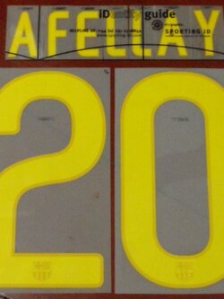 ชุดชื่อและเบอร์ติดเสื้อฟุตบอล #20 อเฟลเลย์ สโมสรบาร์เซโลน่า (ชุดเหย้า 2009/10) PLAYER SIZE ใหม่ / #20 AFELLAY BARCELONA Football Club (Home 2009/10) PLAYER SIZE Name and Number Set NEW