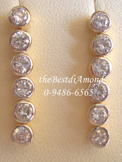 +BE505+++ต่างหูตุ้งติ้ง เพชร 6 เม็ดฝังแบบหุ้ม+++ เรียบ หรู ดูดี ไม่เชย ใส่ได้ตลอดไม่มี out เลยค่ะ ใส่ทำงาน ใส่เที่ยว ออกงานได้ทุกโอกาสเลยค่ะ