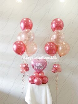 ลูกโป่ง วันเกิด ช่อลูกโป่ง ฟอยล์หัวใจสีแดง ขนาด 18" ตั้งฐาน พร้อม ช่อ 5 ลูก 2 ช่อ พร้อมตกเเต่ง สามารถเปลี่ยนสีลูกโป่ง/ใส่ข้อความได้