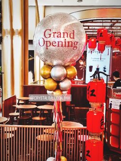 เสาลูกโป่ง Grand Opening Bubble 36" Theme สีเงิน-ทอง พร้อมตกแต่ง สามารถเปลี่ยนสีลูกโป่ง/เปลี่ยนข้อความได้