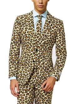 Pre-order เสื้อสูทชาย ลายเสือดาว ทรงสลิม