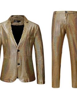 Pre-order เสื้อสูทชาย สีทอง แฟชั่น กระดุม2เม็ด