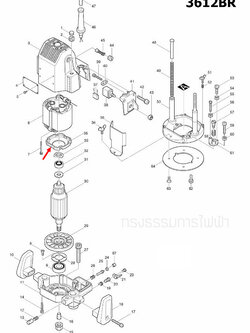 แผ่นบังคอยล์ เราท์เตอร์ (Router) Makita-มากีต้า 3612BR [#35] Pn.410258-7 (แท้) ##
