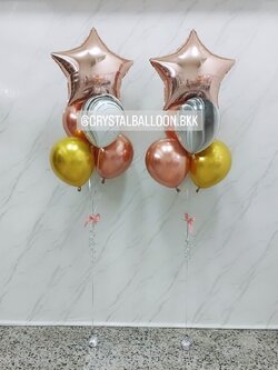 ลูกโป่ง แสดงความยินดี ช่อลูกโป่ง ฟอยล์ดาว ขนาด 24" ช่อ 5 ลูก 2 ช่อ พร้อม ลูกโป่งลายหิน USA 2 ลูก พร้อมตกเเต่ง สามารถเปลี่ยนสีลูกโป่ง/เปลี่ยนสี-ฟอยล์ตกแต่งได้