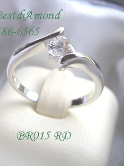 ชื่อสินค้า: *** แหวนหนีบใจให้รักเดียว*** งานทองขาว 24 K หนา 5ไมครอน รหัส BR015RD