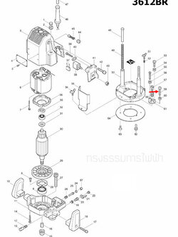 HEX. BOLT M5X28 เราท์เตอร์ (Router) Makita 3612BR [#59] Pn.265335-8 (แท้) ##