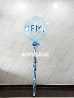 ลูกโป่ง เปิดร้าน Bubble ขนาด 36" กลิตเตอร์สีฟ้า พร้อมตกแต่ง สามารถเปลี่ยนสีลูกโป่ง/เปลี่ยนข้อความ/เปลี่ยนขนาดได้