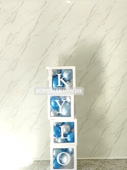 ลูกโป่ง Welcome Baby กล่องใส ติดตัวอักษร 4 กล่อง พร้อมตกแต่ง สามารถเปลี่ยนสีลูกโป่ง/เปลี่ยนข้อความได้