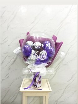 ช่อลูกโป่ง แบบใหม่ ไม่ซ้ำใคร Bubble ขนาด 18'' ลูกโป่ง 6 '' พร้อมตกแต่ง สามารถเปลี่ยนสีลูกโป่ง/เปลี่ยนข้อความได้