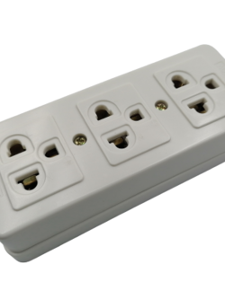 เต้าเสียบ 3ตาลอย แบบช่องขาเสียบ3รู(มีขากราวน์)