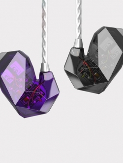 ขาย หูฟัง TTPOD T2 สีม่วงใส สุดยอดหูฟังระดับเทพ 3 driver Hybrid (2BA 1 Dynamic) เสียงดี สายถักไม่พันกัน