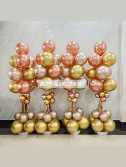 เสาช่อลูกโป่ง แบบลม ลอยนาน ช่อละ 10 ลูก 4 เสา พร้อมตกแต่ง สามารถเปลี่ยนสีลูกโป่งได้