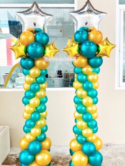 เสาลูกโป่ง Grand Opening 2 ต้น พร้อมตกแต่ง สามารถเปลี่ยนสีลูกโป่ง/เปลี่ยนฟอยล์ตกแต่งได้
