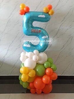 ลูกโป่ง วันเกิดเด็ก ฟอยล์ตัวเลข ขนาด 40" ตั้งฐาน 1 ชิ้น สีฟ้า พร้อมตกแต่ง สามารถเปลี่ยนสีลูกโป่ง/เปลี่ยนสี-ฟอยล์ตัวเลข/เปลี่ยนสี-ฟอยล์ตกแต่งได้