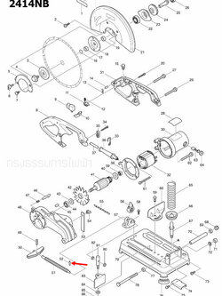 SPRING PIN 3-18 แท่นตัดไฟเบอร์ Makita 2414 [#98], 2414NB [#52] Pn.951066-2 (แท้) ##