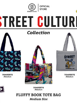 กระเป๋า Fluffy Book Tote Bag Medium Size Street Culture รหัส TGA00073-TGA00075 #SOdAPtintinG