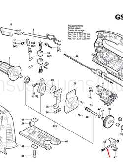 สลักตำแหน่ง เลื่อยจิ๊กซอว์ Bosch บอช GST700 [#52] Pn.1619P07159 (แท้-สั่ง)